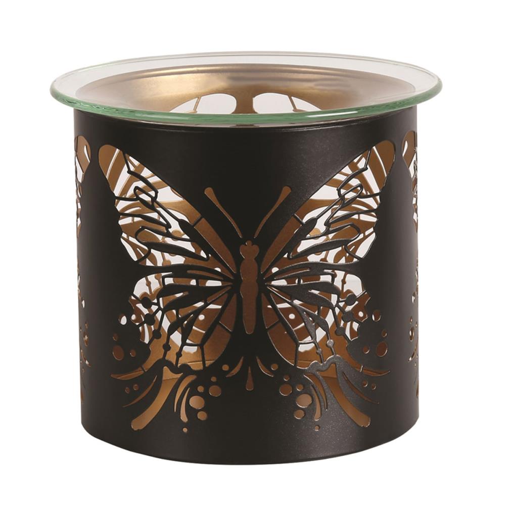 Aroma Black & Gold Butterfly Jar Sleeve & Wax Melt Warmer Extra Image 1
